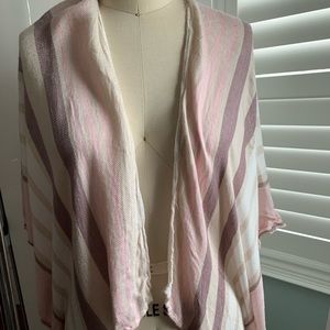 BCBGeneration Stripe Knit Cover Up Pink White Tan One Size